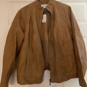 Light brown leather jacket